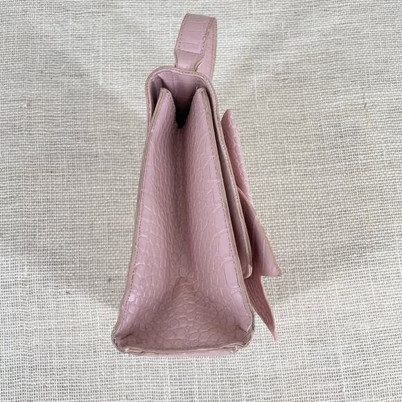Betsey Johnson Shiny Pink Bow Purse, Crossbody, Handbag, Fun Double Bow - Picture 9 of 9